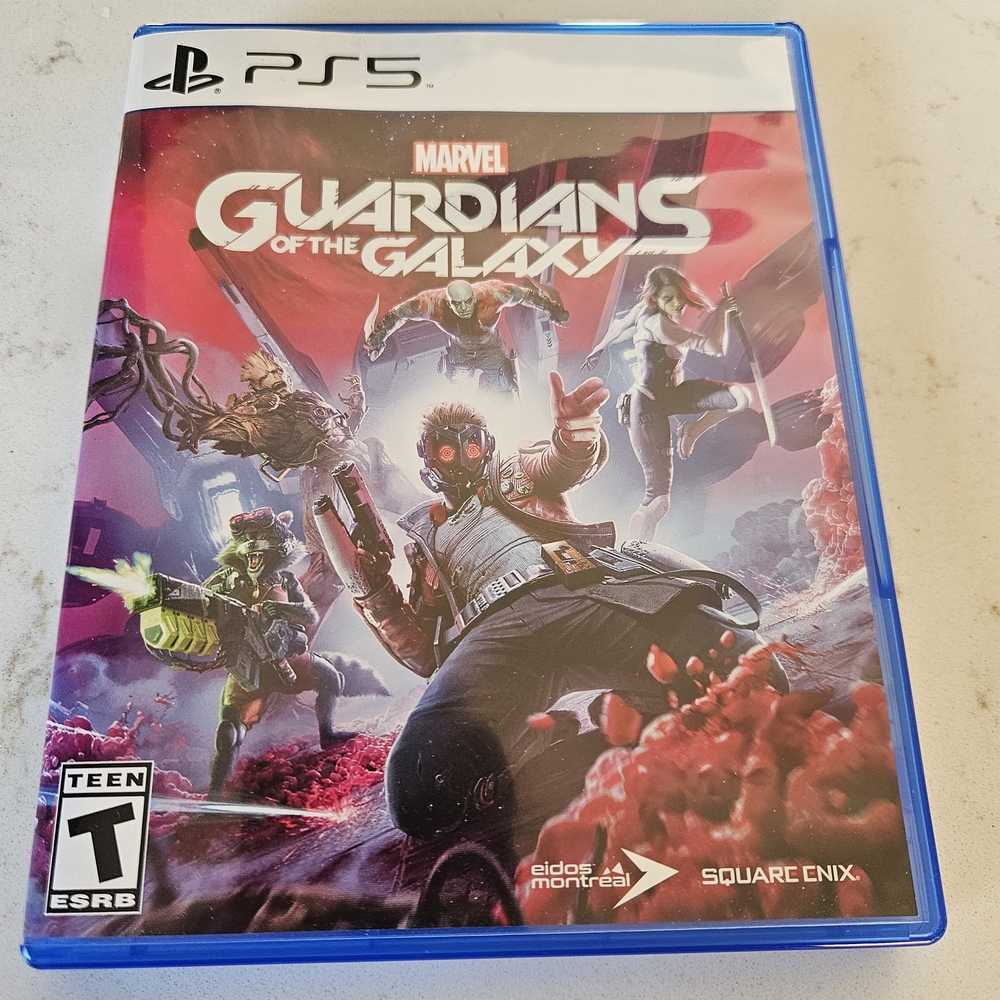 Marvel Guardians of the Galaxy PS5 Game - Red and Blue Cover